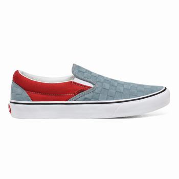 Panske Slip On Tenisky Vans Deboss Checkerboard Classic Červené VA79BRPWF